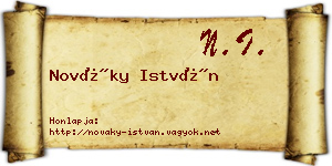 Nováky István névjegykártya