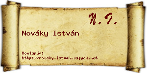 Nováky István névjegykártya